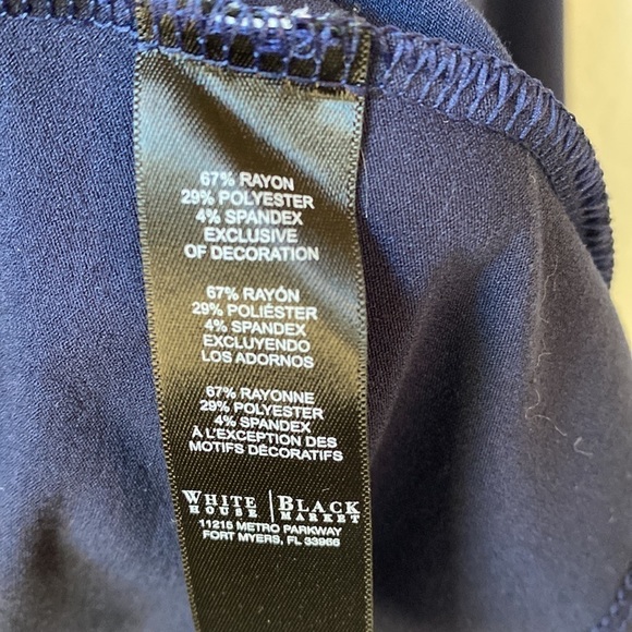 WHBM Blue Beaded V Neck Top Size Medium - Picture 8 of 13